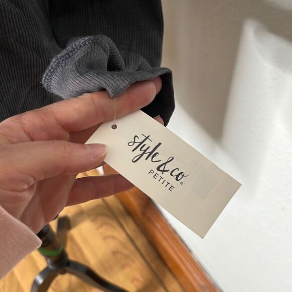 Style & Co Womens Knitted Sweater Waffle Pullover Charcoal Black Size Large NWT - Picture 6 of 10